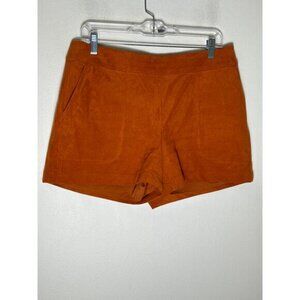 Marie Oliver Dark Orange Faux Suede Short Shorts Sz 6